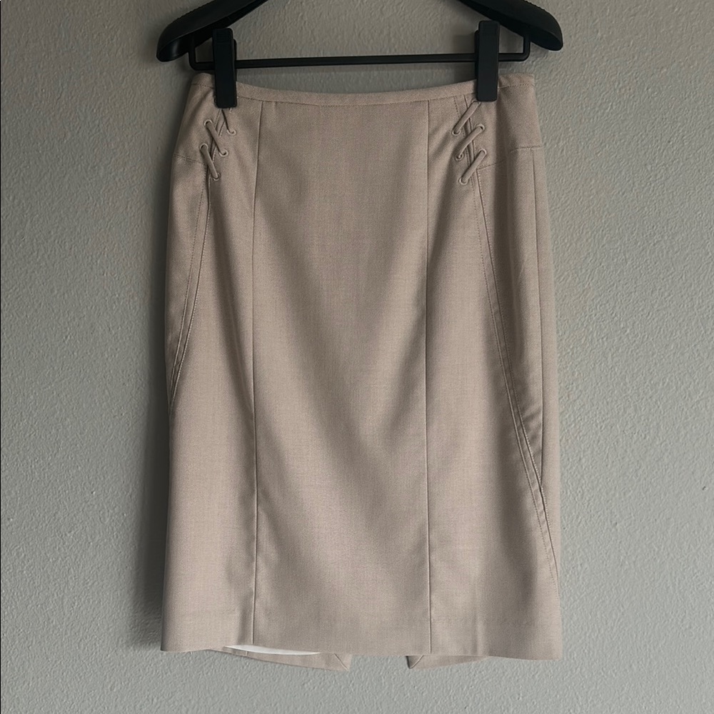 White House Black Market Tan Pencil Skirt Knee-Length Work